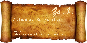 Zsivanov Konkordia névjegykártya